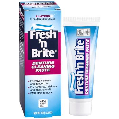 Denture Cleaning Paste for Removable Dentures & Mouthguards - Fast Stain Removal, Pack of 3