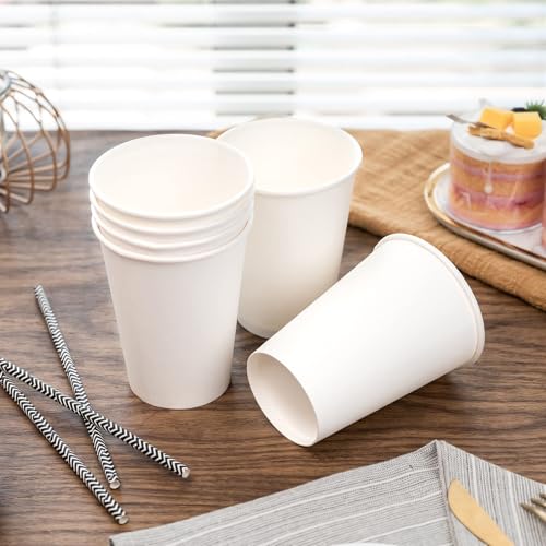 12 oz Disposable Coffee Cups - 1000 Pack Hot & Cold Paper Cups for Party Home Office Variation of 12.0 ounces / 12 oz / 1000 Pack