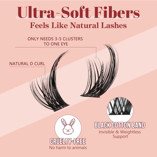 Fox Eye Lash Clusters Kit - Wispy Reusable Synthetic Lashes - LJ01 Variation
