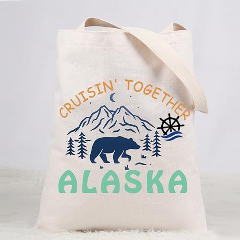 CRUISIN' TOGETHER ALASKA Tote Bag - Family Trip Travel Cosmetic Bag - Alaska Cruise Gift