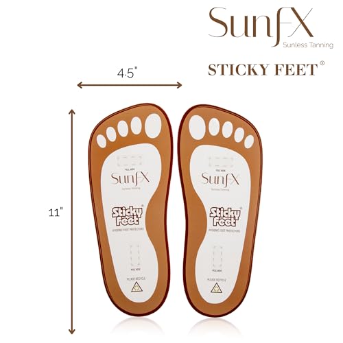 SunFX Disposable Sticky Feet Spray Tan Protectors 100 Pairs - Feet Protection for Spray Tanning