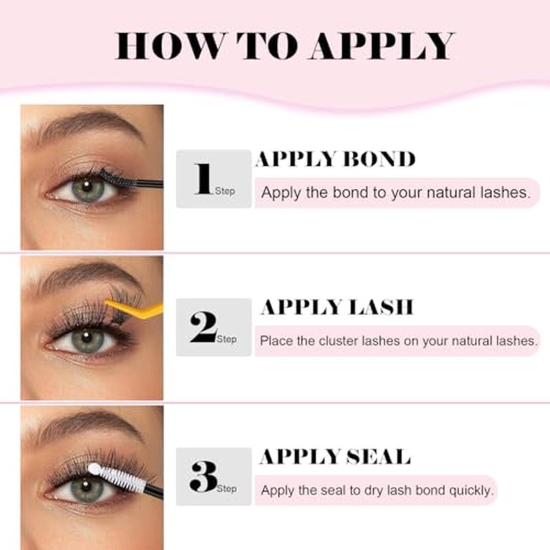 Flare Lashes With Invisible Band DiyNatural Eyelash Extension Bond SealEyelash Glue and Lash Remover Beginner FriendlyIndividual Lashes Waterproof and Long lastingMakeup For Girl Cosmetic.