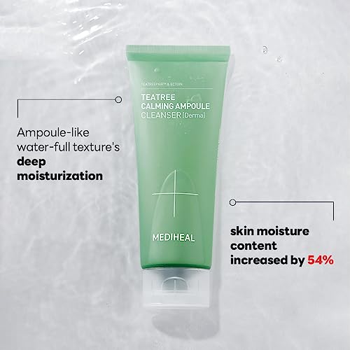 MEDIHEAL Tea Tree Calming Ampoule Cleanser Set - Sensitive Skin, Moisturizing, 2 Sizes – Ampoule Texture, pH Balanced