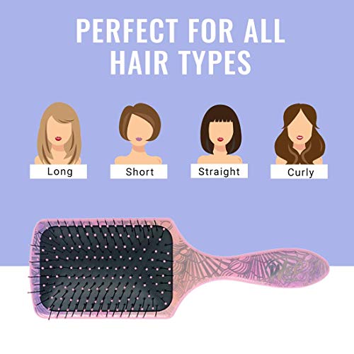 Wet Brush Paddle Detangler Hair Brush, Sea Shells - Ultra-Soft IntelliFlex Bristles with AquaVent Design - Spread Hair Treatments Evenly - Pain-Free Hair Brush for Women, Men, Wet and Dry Hair