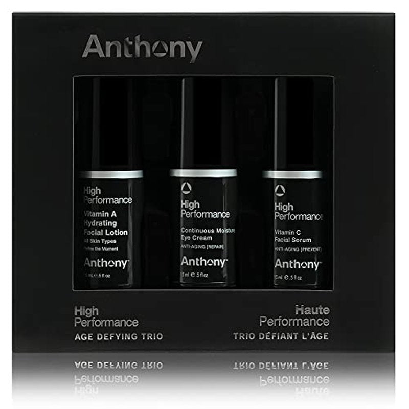Anthony High-Performance Trio Kit ? Eye Cream (0.5 Fl Oz), Vitamin C Facial Serum (0.5 Fl Oz), and Vitamin A Hydrating Facial Lotion (0.5 Fl Oz) ? Anti-Aging Skincare for All Skin Types