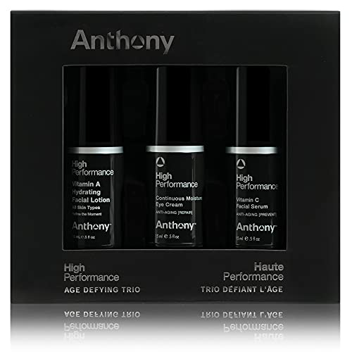 Anthony High-Performance Trio Kit ? Eye Cream (0.5 Fl Oz), Vitamin C Facial Serum (0.5 Fl Oz), and Vitamin A Hydrating Facial Lotion (0.5 Fl Oz) ? Anti-Aging Skincare for All Skin Types