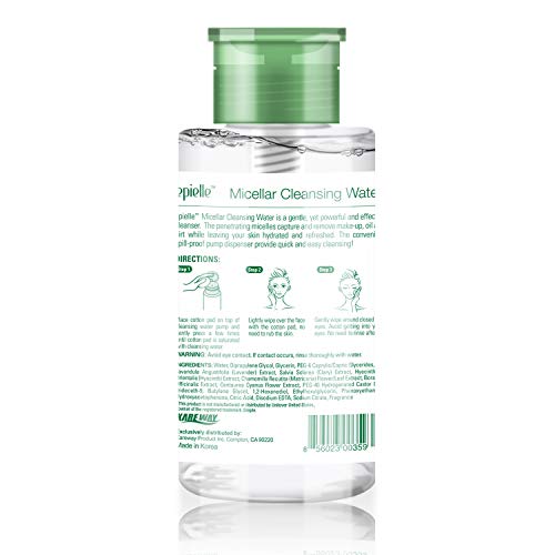 Epielle Micellar Cleansing Water 2-Pack | Gentle Makeup Remover for All Skin Types, 8 Fl Oz Each