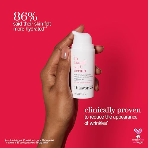 This Works - In Transit Vit C Serum for Face (30ml) Hydrating Facial Moisturiser with Hyaluronic Acid, for a Radiant Complexion