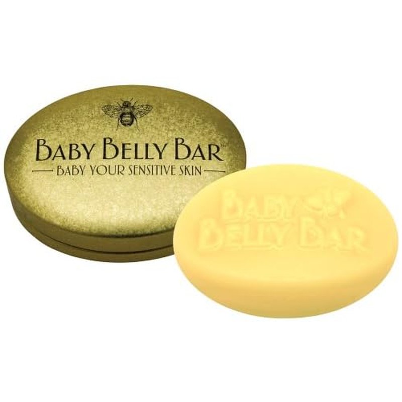 Honey House Naturals Baby Belly Bar Solid Lotion Bar, New in Gold Tin Case, 1.7 oz