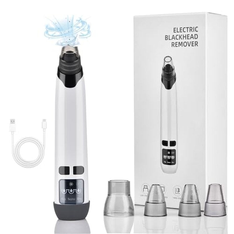 Blackhead Remover Pore Vacuum,Deeply Black Head Remover for Face,4 Pore Sucker Tools,3 Adjustable Suction Levels LED Display, USB Charging with hot Compress Extractor Tool for Women & Men