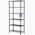 6-Tier Adjustable Metal Wire Shelving Unit - Black, 12"D x 22"W x 69"H