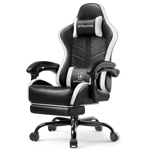 GTPLAYER Gaming Chair for Adults with Footrest - Pearl White, Variation 08