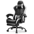 GTPLAYER Gaming Chair for Adults with Footrest - Pearl White, Variation 08