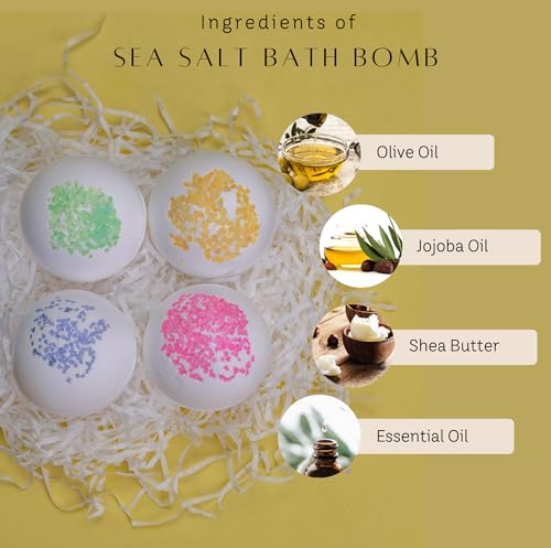 Gemstone Soap & Bath Bomb Set - Relaxing Spa Gift for Women - Earth & Home - 4 Decorative Rock Soaps with Crystals & 4 Fizzing Bath Bombs - Natural Ingredients & Essential Oils