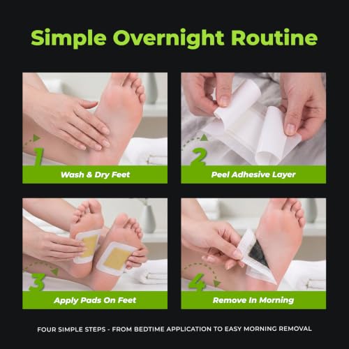 KayoPro Deep Cleansing Foot Pads Pack of 30 - Natural Bamboo Vinegar & Ginger, Night Foot Care