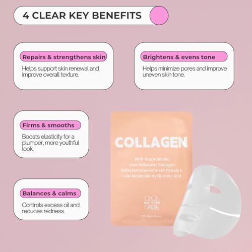 | Deep Collagen Hydrogel Face Mask With Niacinamide, Low Molecular Collagen, Galactomyces Ferment Filtrate, Low Molecular Hyaluronic Acid (28g x8ea)