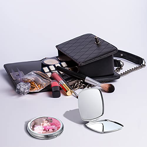 12 Pcs Sublimation Compact Mirrors Set - Round & Square Shape Makeup Mirrors