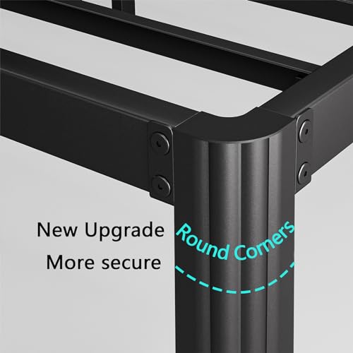 King Bed Frame 18 Inch Heavy Duty Metal Platform No Box Spring Needed - Black, Noise-Free, Easy Assembly, Variation: King / 18 Inch