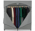 Dark Gray Portable Wardrobe Closet - Large Capacity, Easy Setup, 65 lb Rod
