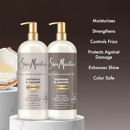 Shea Moisture Moisture & Smooth Shampoo & Conditioner Set 34 Fl Oz Pack of 2