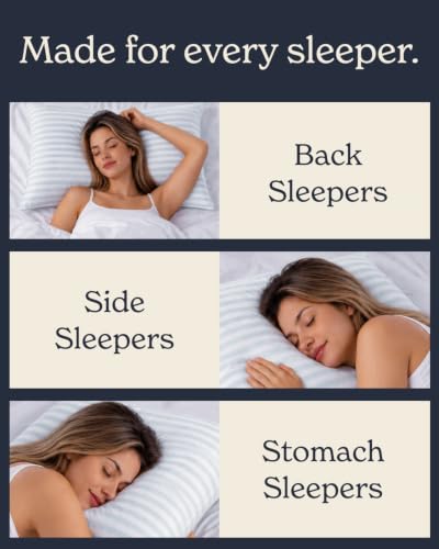 Adjustable Cooling Pillow Queen Size - Down Alternative with Custom Fill & Cool-Touch Cover