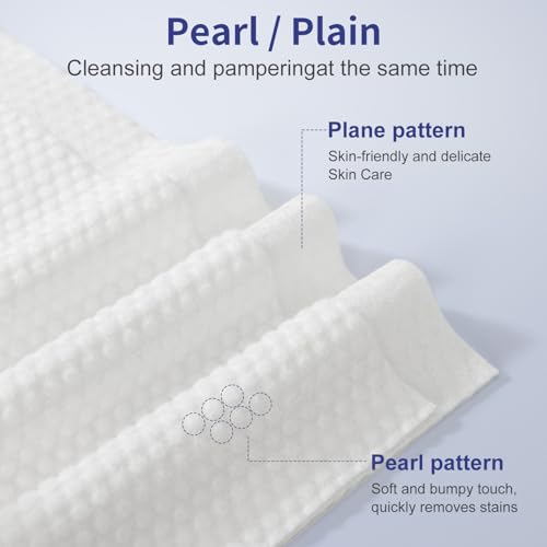 Soft Dry Wipe 4 Pack, 100% Cotton Face Tissues, Lint Free Facial Cleansing Towels, Extra Thick Dry and Wet Use for Cleansing,Sensitive Skin, Makeup Removing, Surface Cleaning
