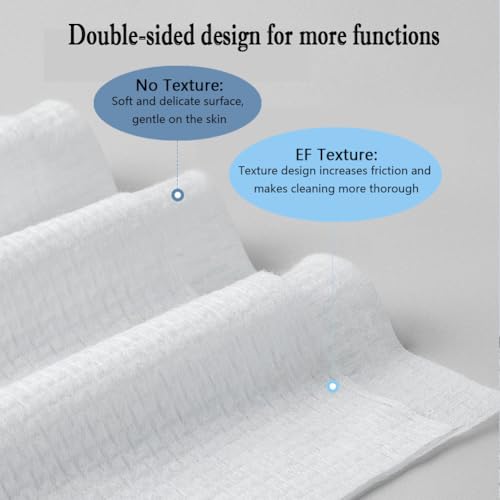 Disposable Face Towels, Facial Cleansing Cloths, Extra Soft Makeup Removing Cleansing 10"¡¿12" Face Towelettes, Skin Care and Makeup Removal, 103% Pure Plant Fiber