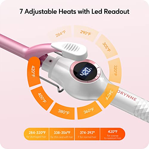 ORYNNE 1/2 Inch Curling Iron Wand for Tight Curls - Small Barrel, Fast Heat, Digital Temp Control