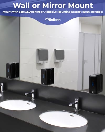 Automatic Touchless Soap Dispenser 2-Pack, 40 oz Capacity Wall Mount for Commercial & Home Use - Black