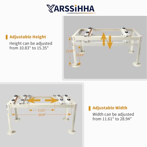 Beige Mini Split Ground Stand for 9000-24000 BTU Ductless AC Heat Pumps, Heavy Duty Adjustable Condenser Support