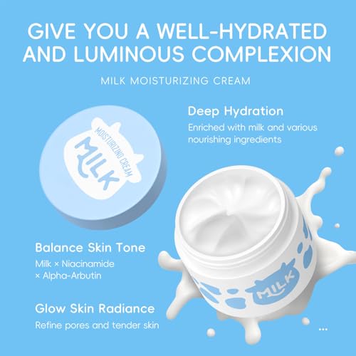 10 PCS Milk Skincare Set for Girls Ages 8-12 - Gentle Hydrating Kids Routine