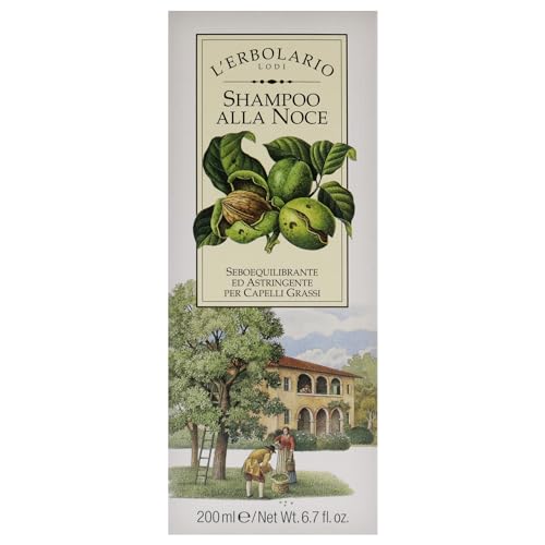 L'Erbolario Walnut Clarifying Shampoo for Oily Hair - Citrus Scent, 6.7 Fl Oz