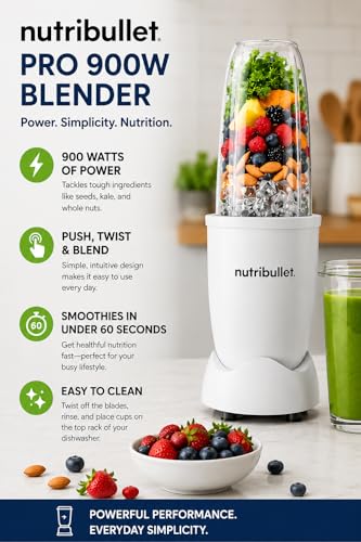 NutriBullet Special Edition Pro 900 Watt Blender White - Personal Countertop