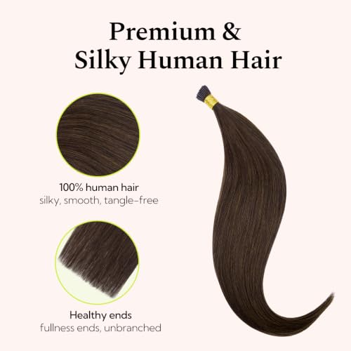 Hotbanana I Tip Human Hair Extensions #4 Chocolate Brown 18 Inch 50g Cold Fusion