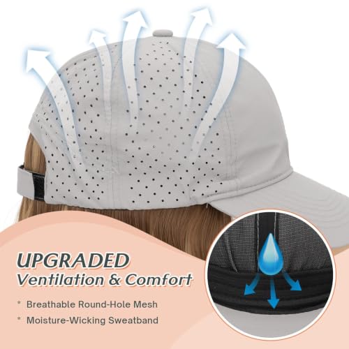 Adjustable Baseball Cap Wig with Breathable Mesh for 18 Inch Medium Brown Dark Blonde Hair - Grey Cap