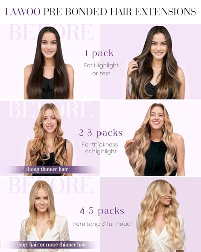 LaaVoo Micro Link Hair Extensions Human Hair 18 Inch Jet Black - Variation A1-Micro #1-Jet Black / 50g