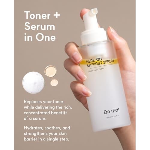 Here-Oh My First Hydrating Serum with Hyaluronic Acid | Facial Serum for Glowing Skin & Skin Barrier Repair | Korean Serum for Dry Skin & Sensitive Skin (5.24 fl oz)