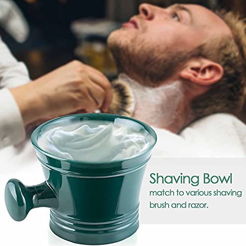 Acrylic Shaving Mug with Handle for Men, Deep Size Wet Shaving Bowl, Green