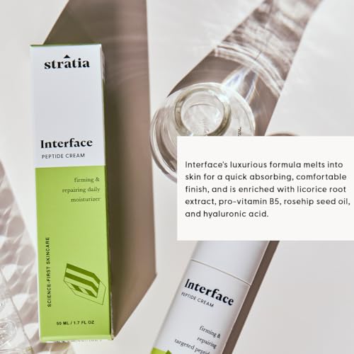 Stratia Interface Peptide Face Moisturizer - Hydrating, Anti-Aging, Sensitive Skin