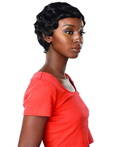 Sensationnel Dashly Full Wigs Unit 1 Short Finger Wavy Synthetic Hair - Dark Brown
