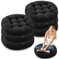 Jerify 6 Pcs Large Round Floor Cushions - 22 x 22 Inches, Black Variation 6