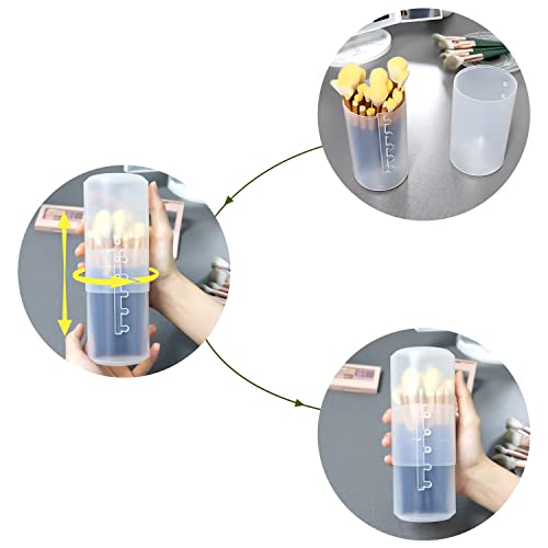 OCHEAL Clear 4-Pack Makeup Brush Holders Travel Case with Adjustable Height & Dual Compartments