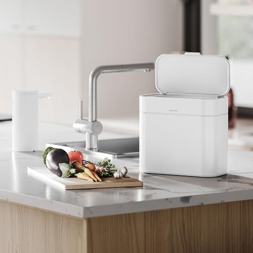 Simplehuman 4L Compost Caddy with Soft-Seal Lid & Magnetic Dock - White