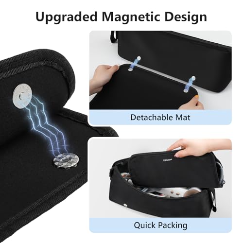 MOKURA Travel Hair Tool Bag with Heat Resistant Mat - Black