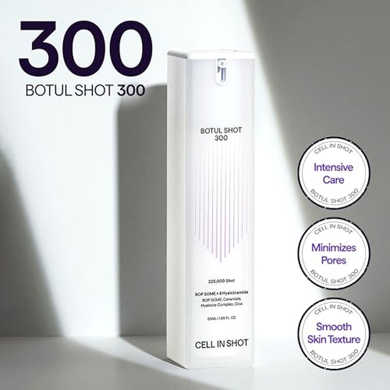BOTUL SHOT 300 - Korean Microneedling Skin Booster with Centella Asiatica, Hyaluronic Acid and BOP SOME for Daily Pore Tightening. 1.69 fl.oz (50 ml)