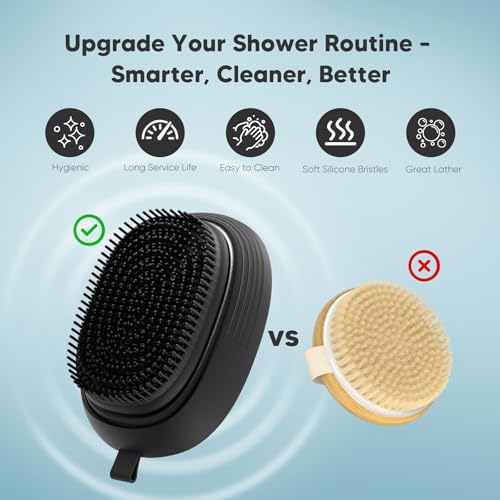 Electric Sonic Body Scrubber ? Food-Grade Soft Silicone Shower Brush & Loofah Alternative, Gentle Exfoliating & Deep Cleaning, Removes Dry Skin, Boosts Circulation & Revives Skin Glow