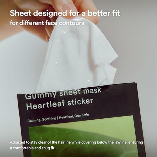 Abib Gummy Sheet Mask Heartleaf Soothing Face Mask - 10 Sheets for Sensitive Skin