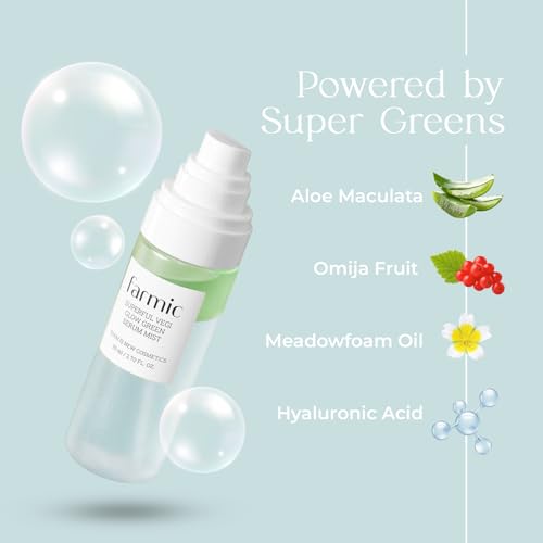 Superful Vegi Glow Green Serum Mist | Spray Facial Essence Soothing Calming Radiant Skin Enhance with Aloe & Omija Vegan Light-weight Face Moisturizer Korean Daily Skincare (5.07 fl.oz/150ml)