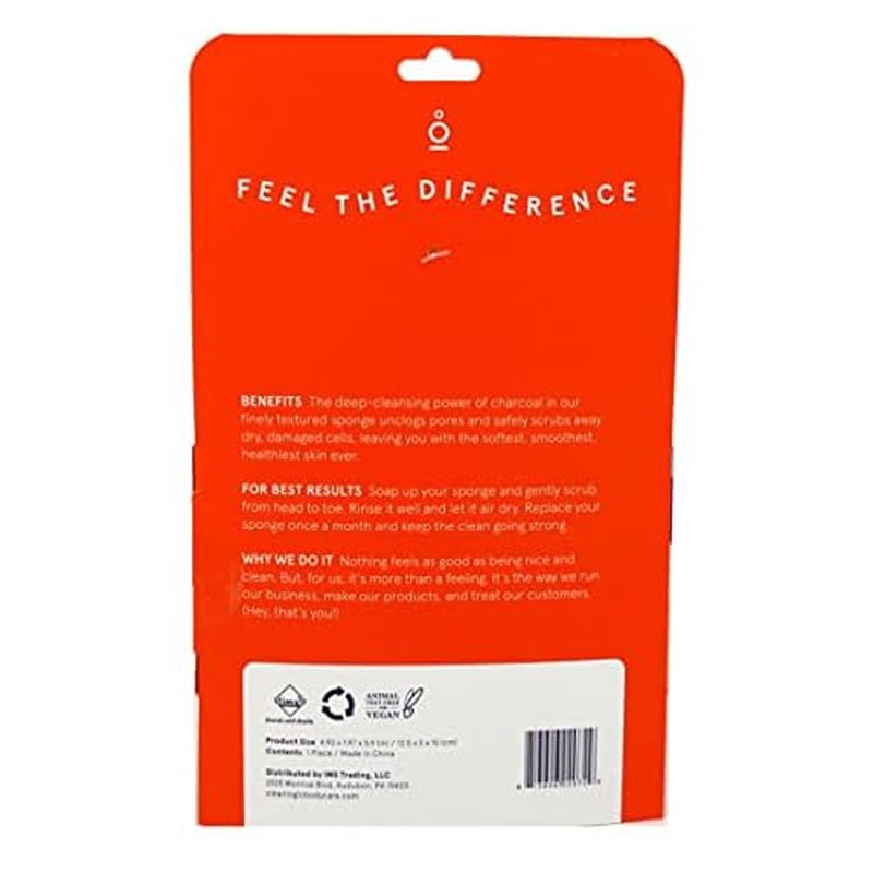 Clean Logic Charcoal Infused Sea Foam Body Sponge (Pack of 2)