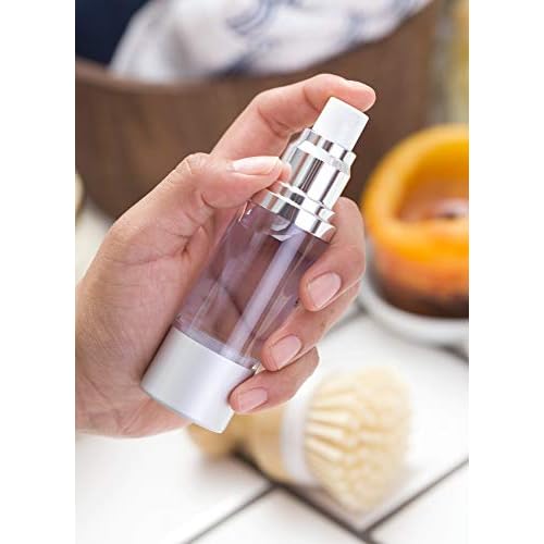 JUVITUS (12 Pack) 1 oz Airless Silver Matte Plastic Spray Bottle